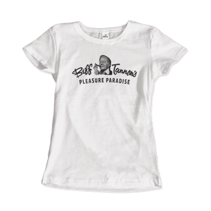 Biff Tannen's Pleasure Paradise Dusted Logo Back to the Future t-shirt Art-O-Rama Shop