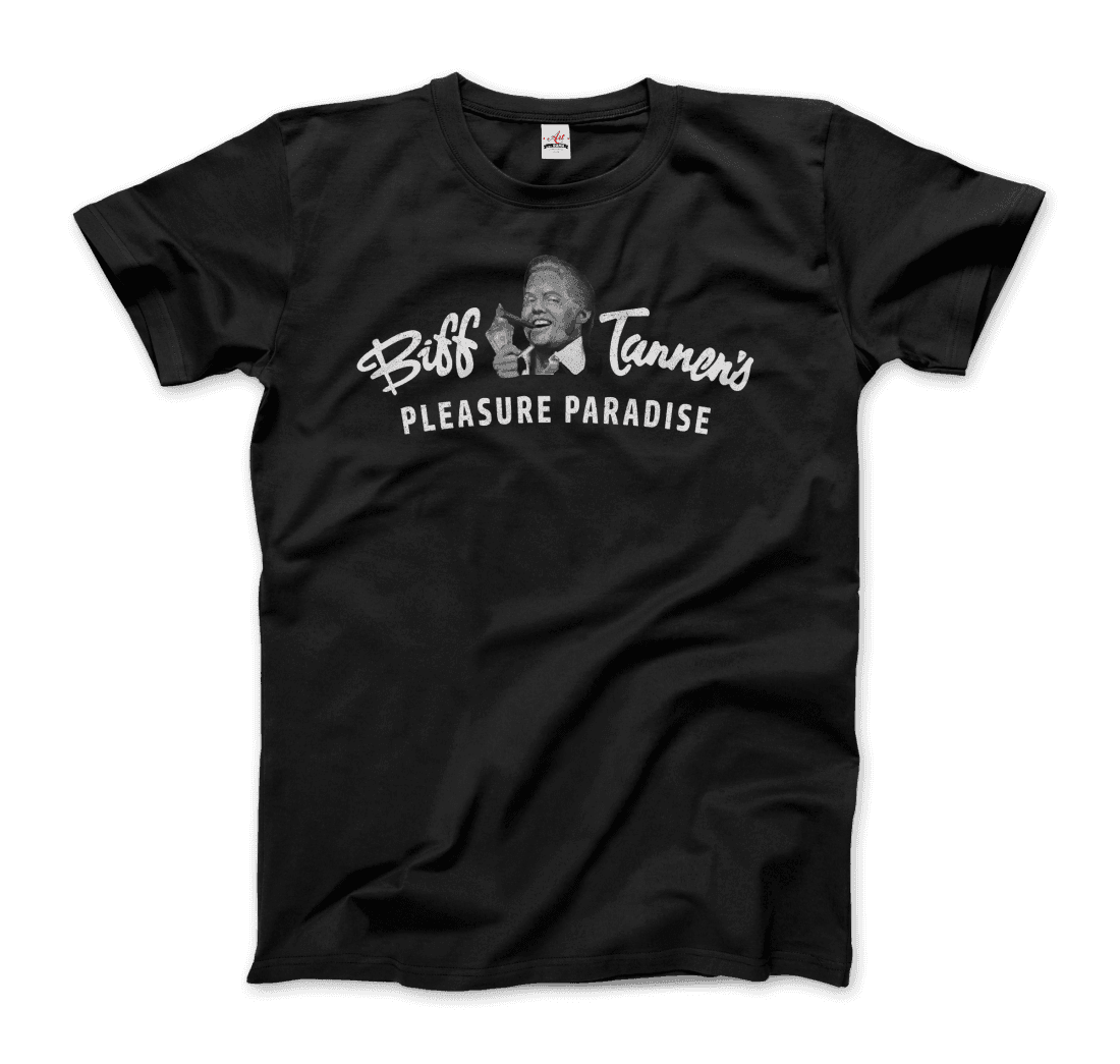 Biff Tannen's Pleasure Paradise Dusted Logo Back to the Future t-shirt Art-O-Rama Shop