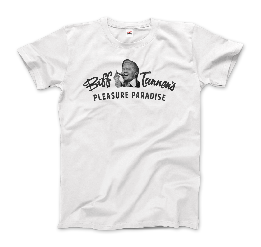 Biff Tannen's Pleasure Paradise Dusted Logo Back to the Future t-shirt-0