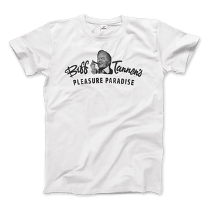 Biff Tannen's Pleasure Paradise Dusted Logo Back to the Future t-shirt Art-O-Rama Shop