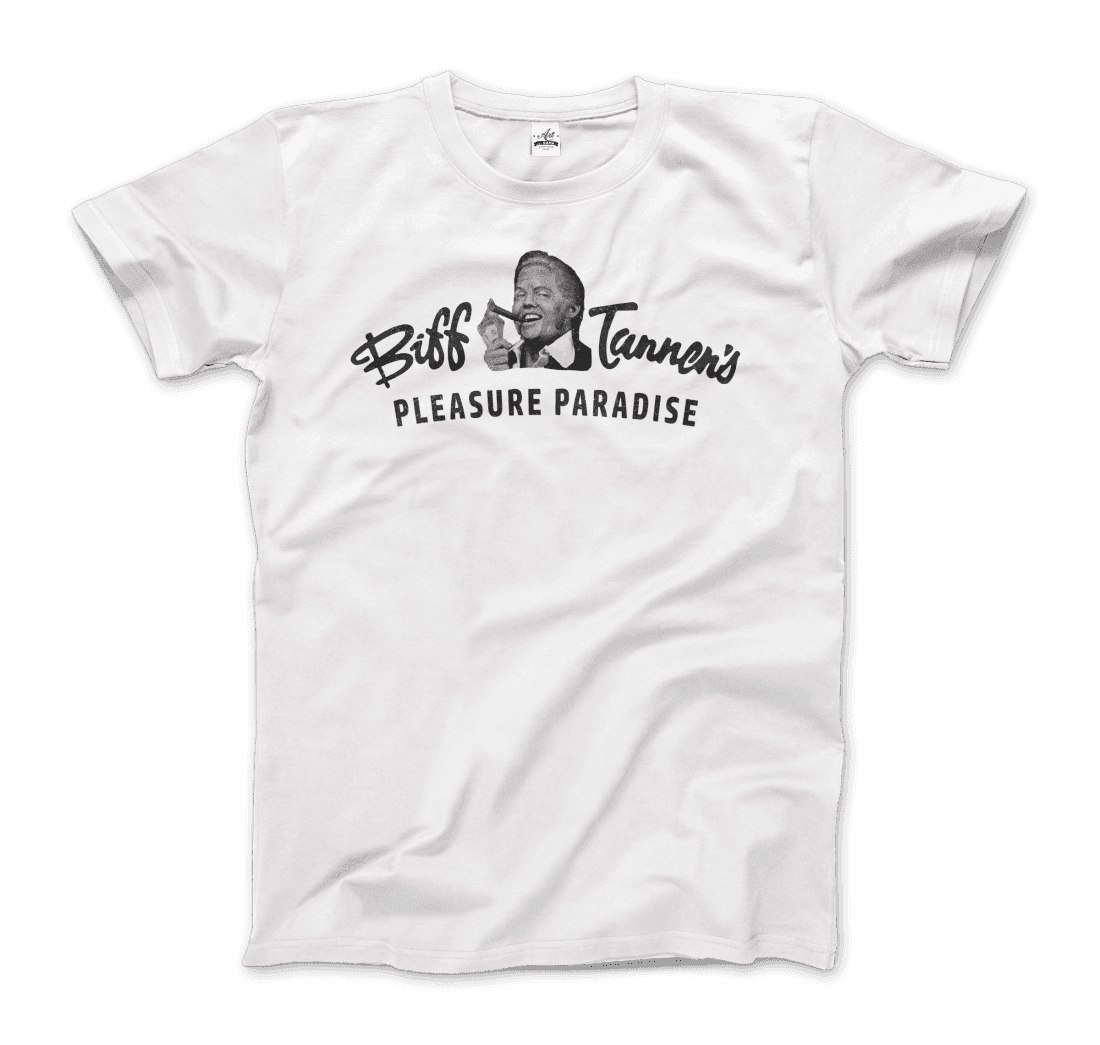 Biff Tannen's Pleasure Paradise Dusted Logo Back to the Future t-shirt Art-O-Rama Shop