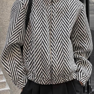 Black Luxenk Monochrome Grid jacket by eprolo, featuring a stylish grid pattern and a classic M size.