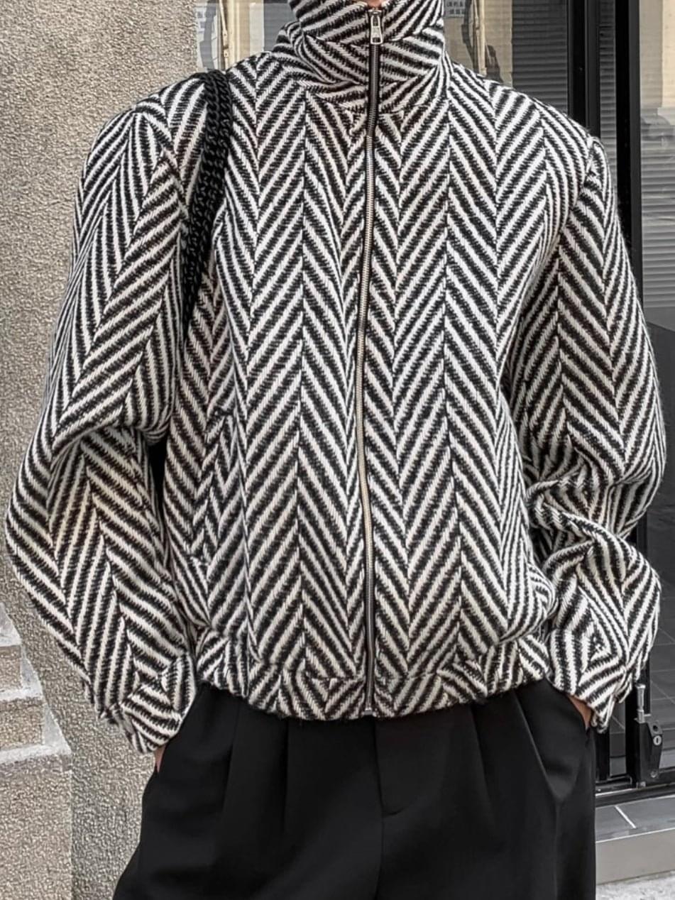 Black Luxenk Monochrome Grid jacket by eprolo, featuring a stylish grid pattern and a classic M size.