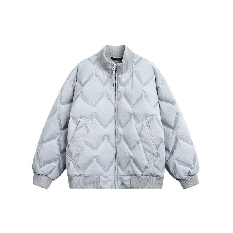 Gray Luxenk White Void jacket by eprolo, featuring a sleek design, front zipper, and modern style.