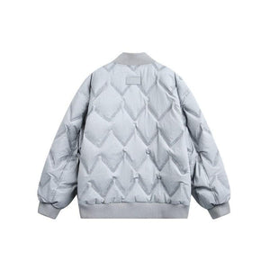 Gray LUXENK White Void jacket by eprolo, featuring a sleek design with a zip-up front and minimalist style.