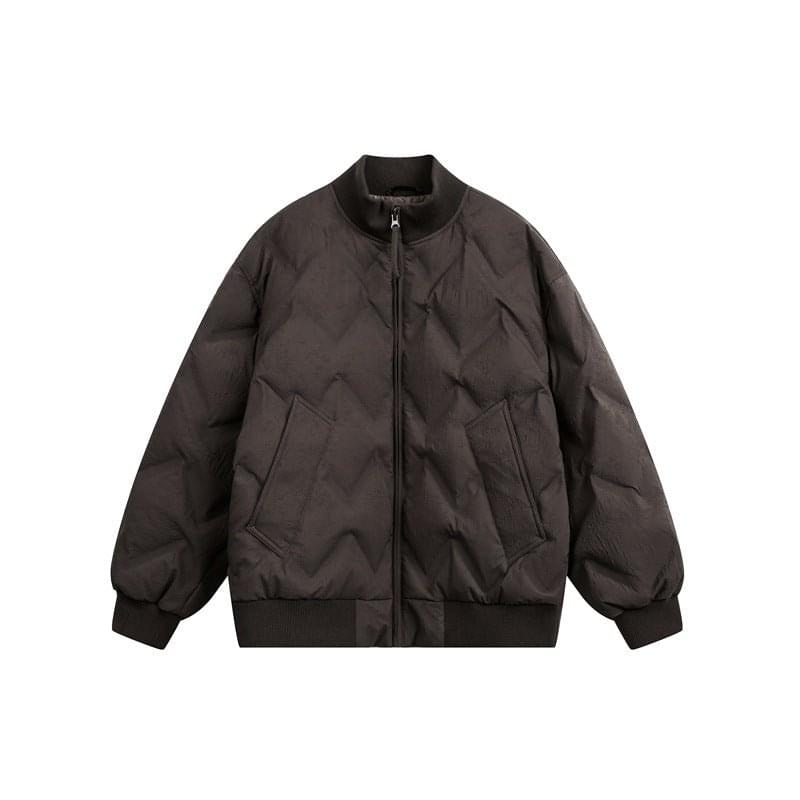 Gray Luxenk White Void jacket by eprolo featuring a sleek design, standing collar, and zipper closure.
