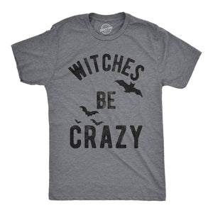 LUXENK Witches Be Crazy T-shirt featuring spooky Halloween-themed design in black and orange, casual unisex graphic tee.