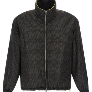Fendi reversible windbreaker jacket with sleek design, showcasing both outer and inner fabric in a stylish, versatile look.