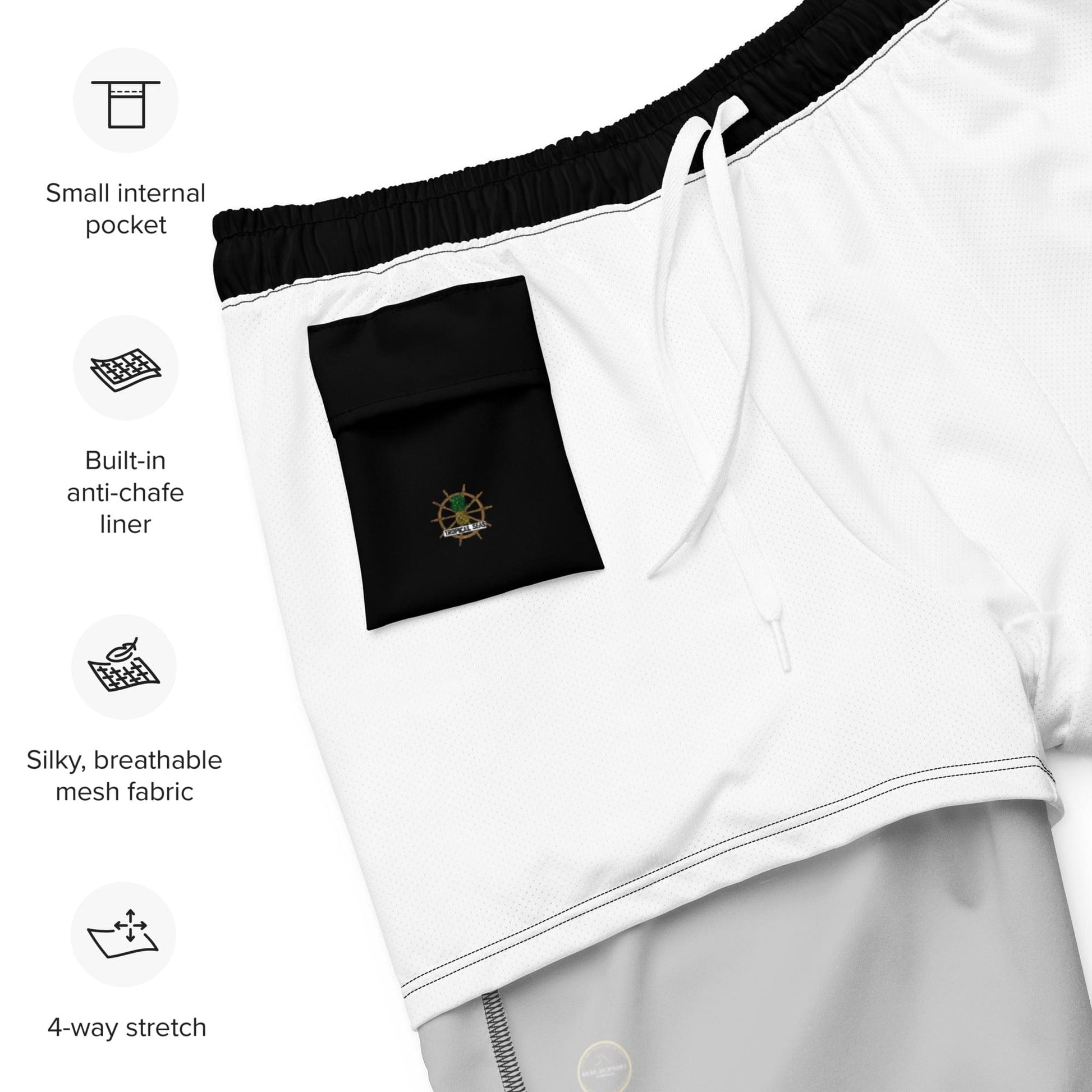 Black LUXENK Eco Board shorts in 2XL, featuring a relaxed fit and eco-friendly material, shown laid flat on a white background.