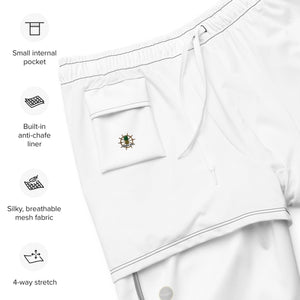 LUXENK Eco Board Shorts in 2XS, lightweight blue fabric with adjustable waistband and side pockets for casual wear.