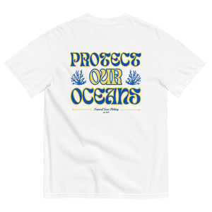 Black LUXENK "Save Our Oceans" T-shirt in 3XL, featuring ocean-themed design and bold text on soft cotton fabric.