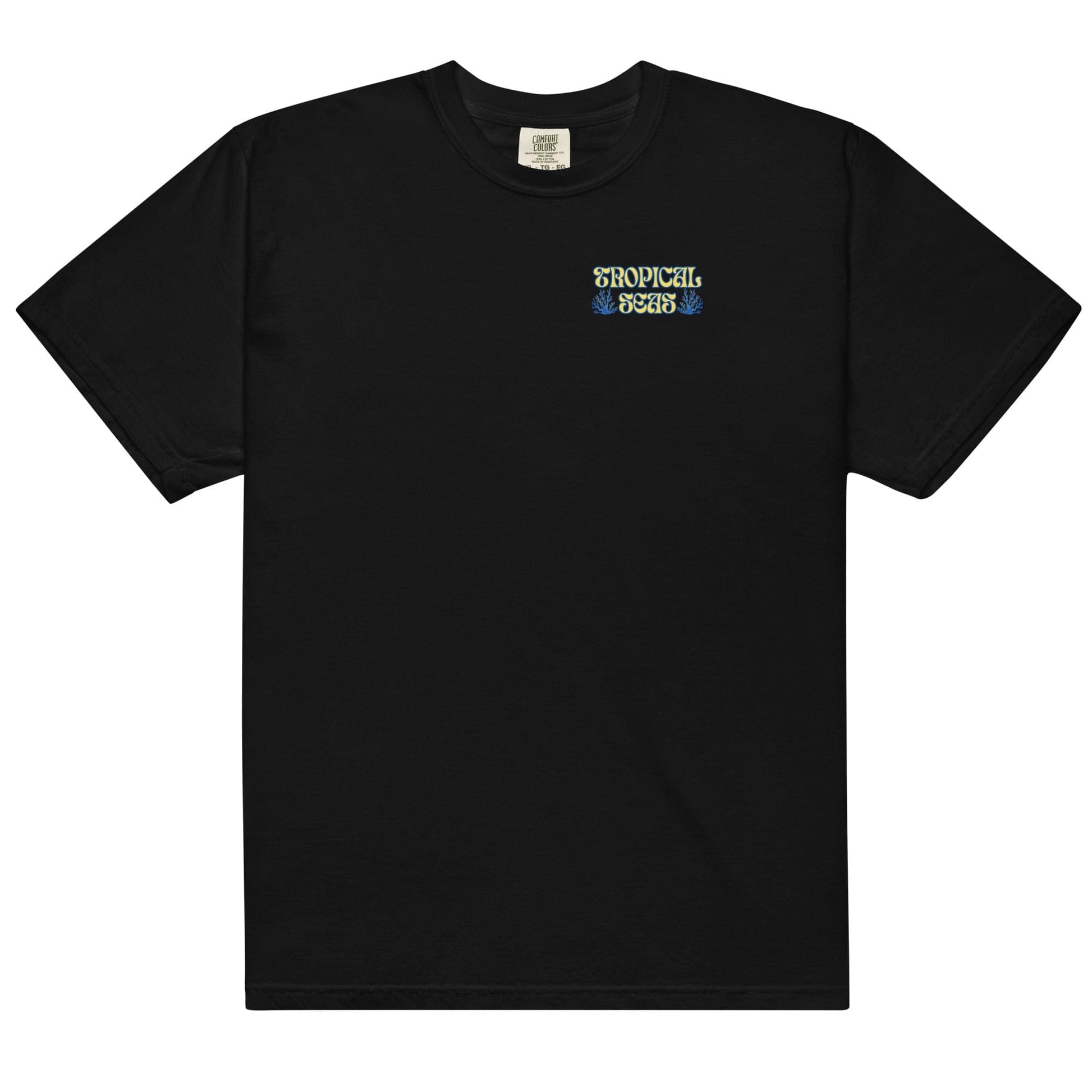 Black LUXENK "Save Our Oceans" T-shirt in 3XL with ocean-themed design, showcasing sustainable fashion.