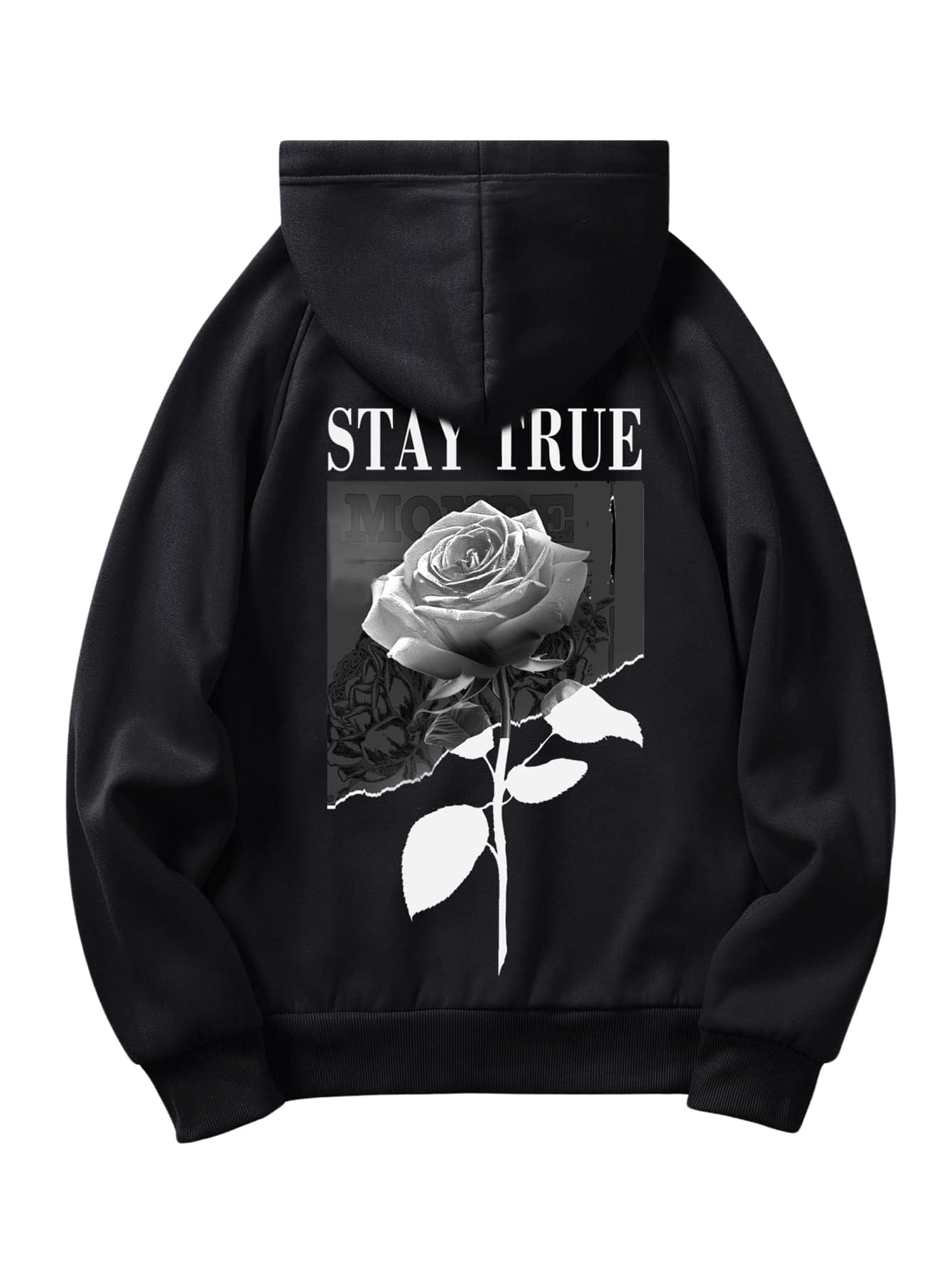 Black and grey oversized LUXENK graphic hoodie with bold front design and relaxed fit, casual streetwear style.