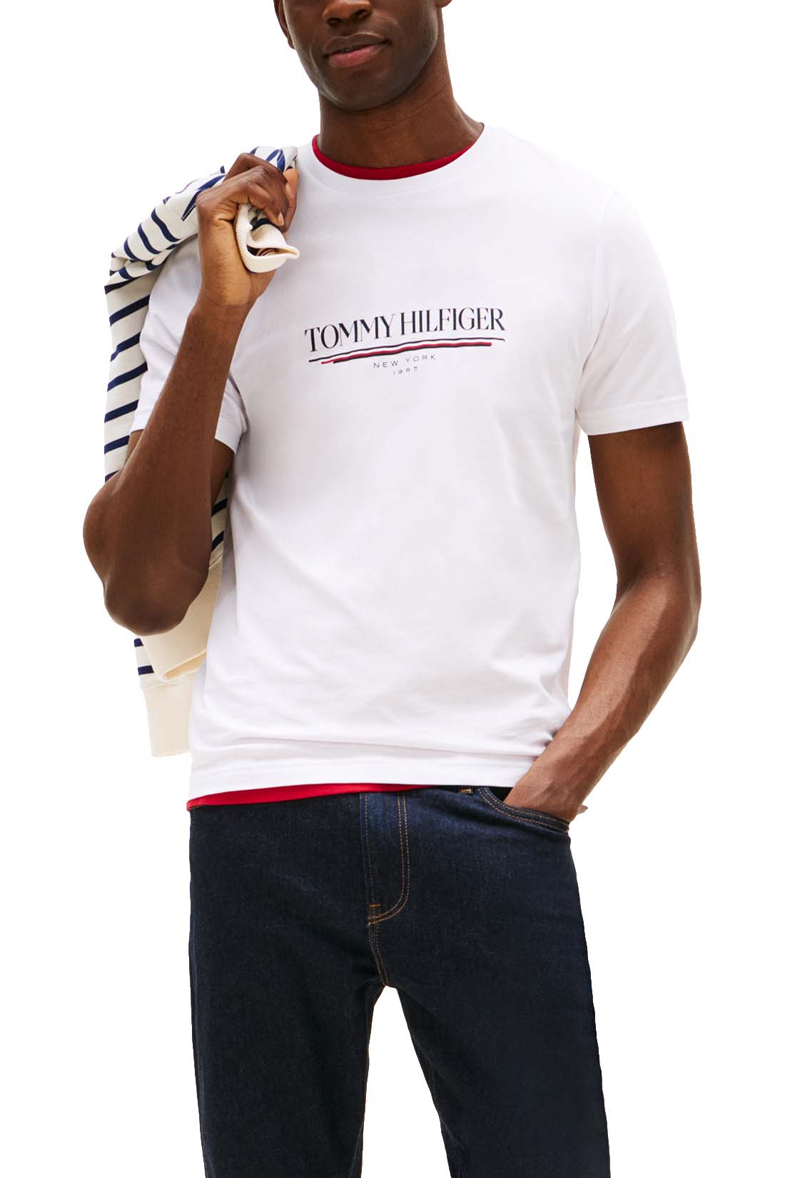 TOMMY HILFIGER - T-shirt uomo con logo  - Taglia L-8