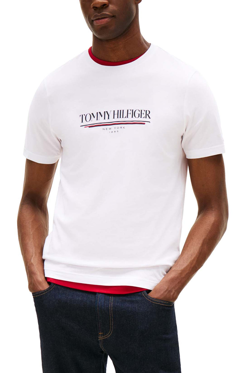 TOMMY HILFIGER - T-shirt uomo con logo  - Taglia L-10