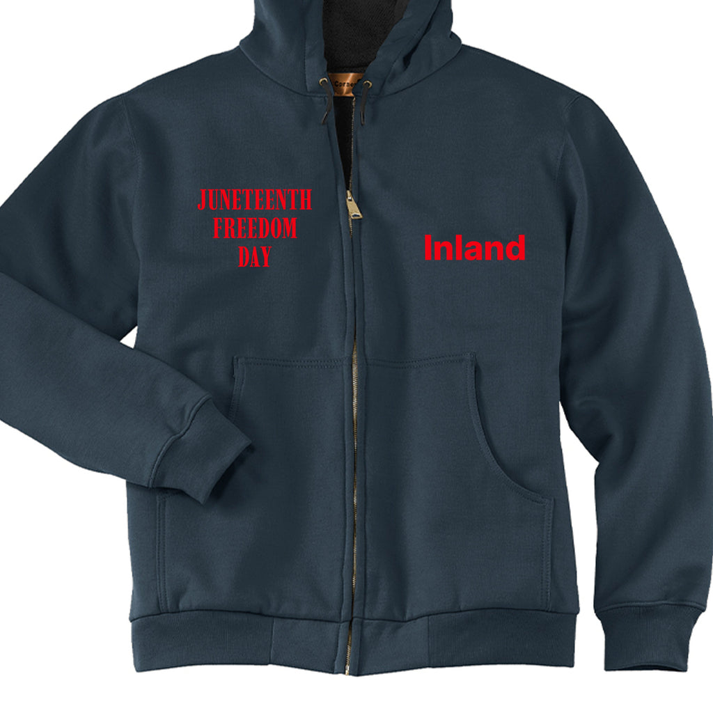 JUNETEENTH FREE Full-Zip Hooded Sweatshirt With Thermal Lining for Men-0