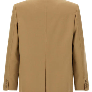 Saint Laurent Yves blazer featuring tailored fit and classic design, shown in black fabric with lapel collar and sleek style.