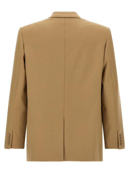 Saint Laurent Yves blazer featuring tailored fit and classic design, shown in black fabric with lapel collar and sleek style.