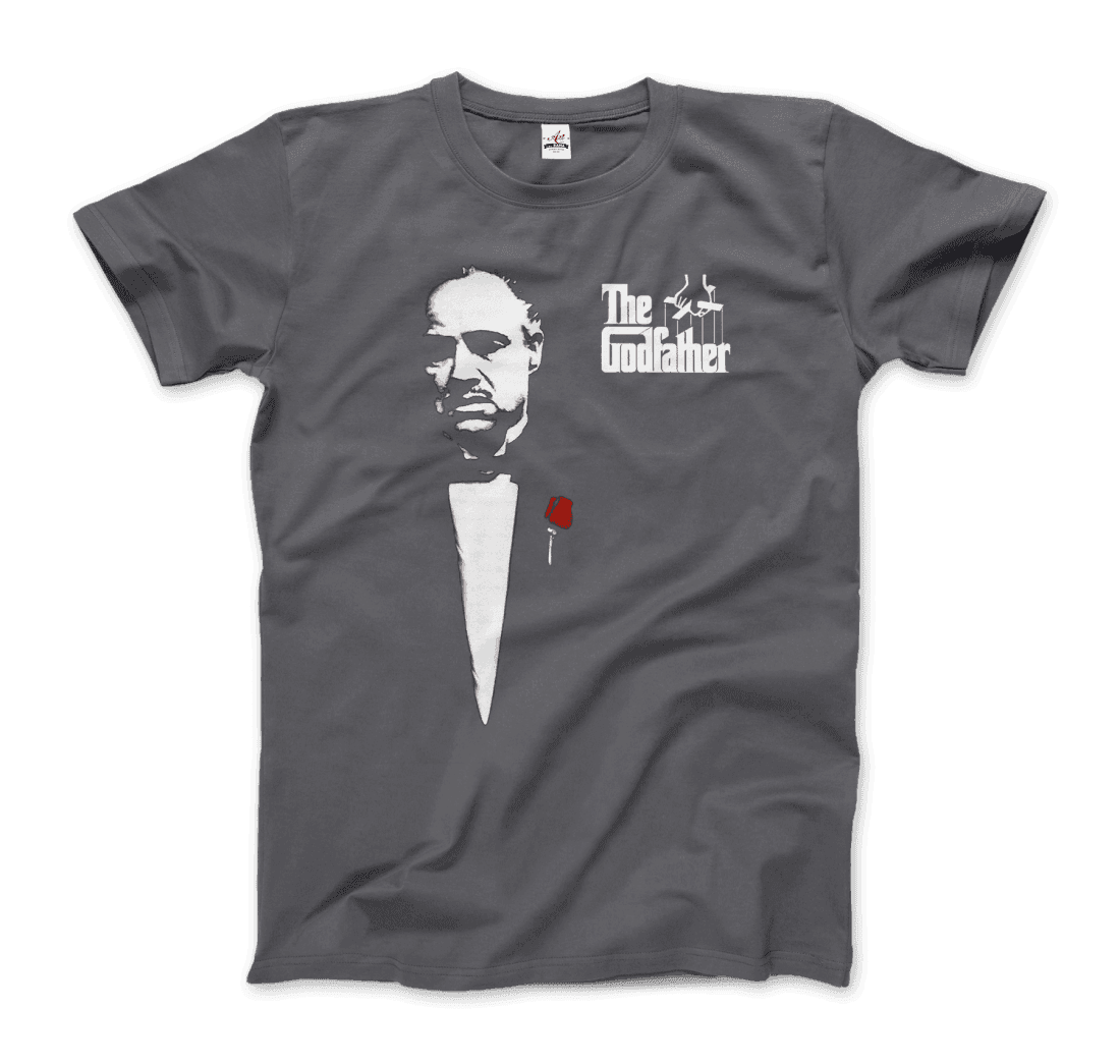The Godfather 1972 movie Don Corleone T-shirt featuring artwork of Al Pacino from the classic film, by Art-O-Rama Shop.
