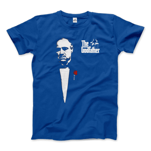 The Godfather 1972 movie Don Corleone T-shirt featuring classic artwork from Art-O-Rama Shop, inspired by the cult film.
