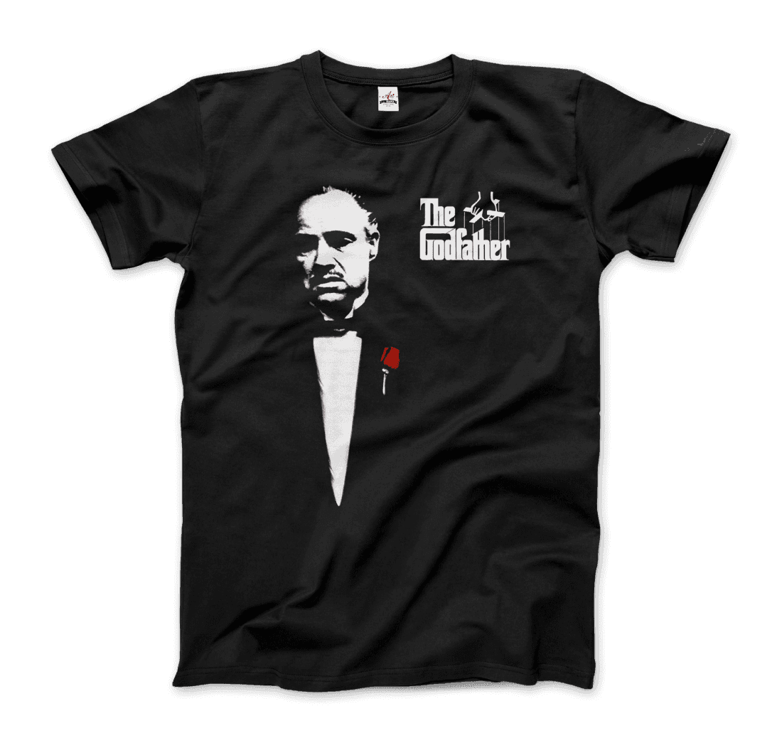 The Godfather 1972 movie Don Corleone t-shirt featuring artwork of Al Pacino from the classic film.