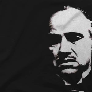 The Godfather 1972 movie Don Corleone t-shirt featuring artwork of Al Pacino from the cult film, by Art-O-Rama Shop.