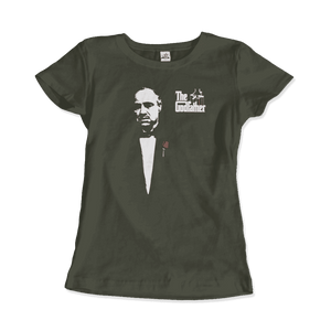 The Godfather 1972 movie Don Corleone artwork T-shirt featuring Al Pacino, classic film design, by Art-O-Rama Shop.