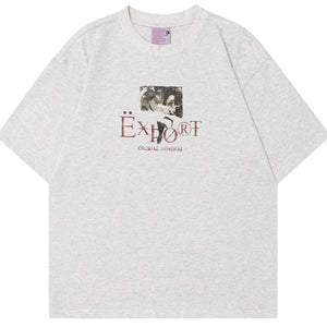 Black LUXENK© "Graphic" T-shirt by Trendsi, featuring a bold printed design on soft cotton fabric.