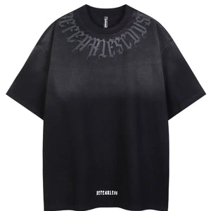 Black Luxenk© "Befearless" T-shirt from Trendsi, featuring a comfortable fit and stylish graphic design.