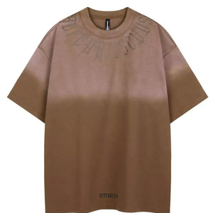 Black LUXENK "Befearless" T-shirt from Trendsi featuring a casual fit and bold graphic print.