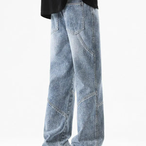Black Luxenk drawstring wide-leg jeans by Trendsi, shown with a relaxed fit and adjustable waistband, on a model.