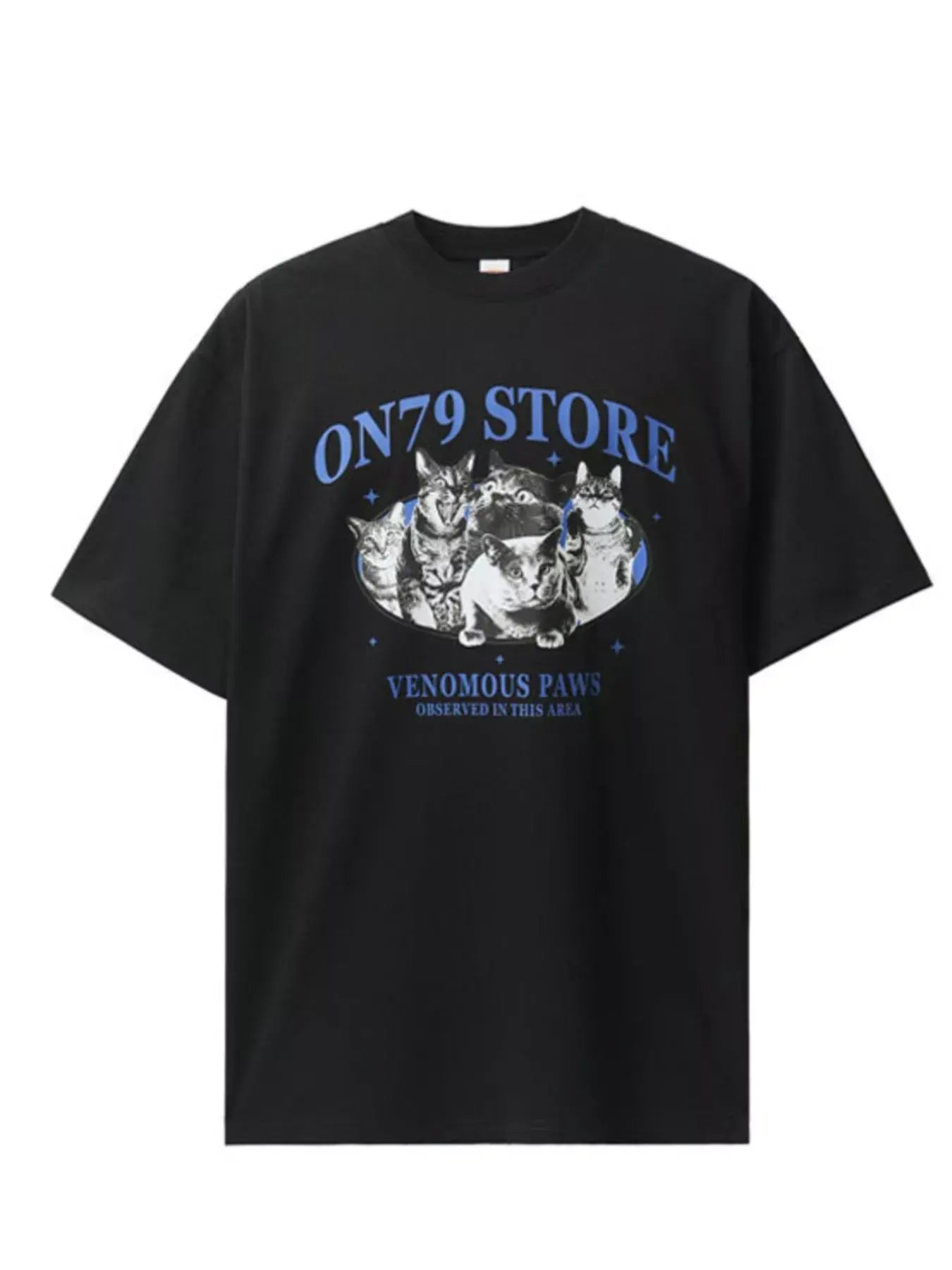 Black Luxenk© "Graphic" T-shirt by Trendsi, featuring a stylish printed design on the front, casual fit, and soft fabric.