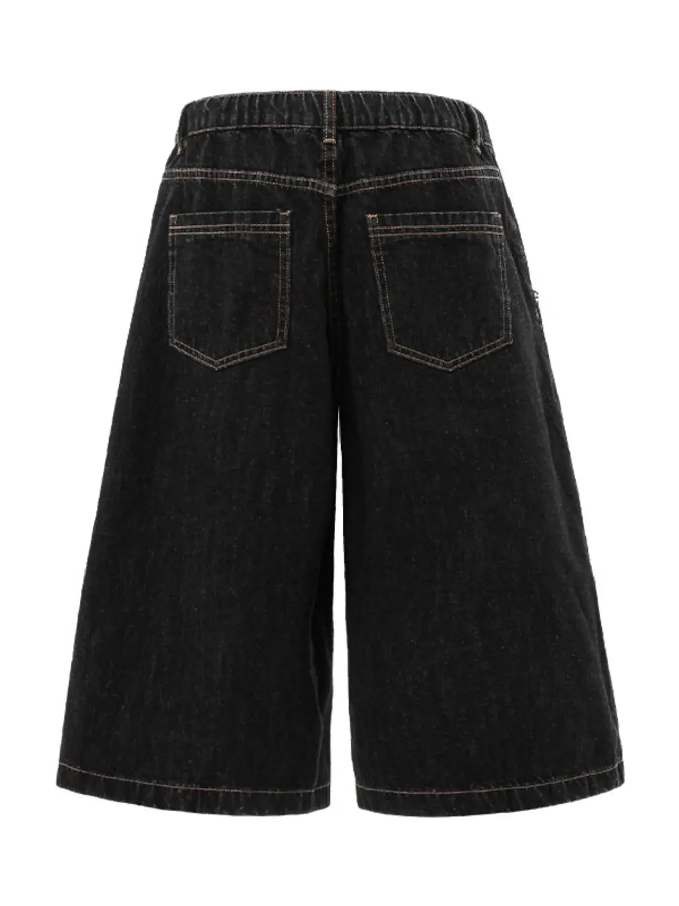 Black Luxenk Plaid Accent Denim Shorts with frayed hem and high-waisted fit, styled with casual accessories.