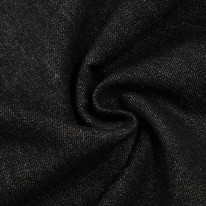 Black Luxenk© Pocketed Loose Denim Shorts by Trendsi, showing relaxed fit, distressed details, and front and back pockets.