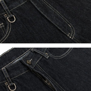Black LUXENK© Pocketed Loose Denim Shorts by Trendsi, shown in size small, featuring a relaxed fit and functional front and back pockets.