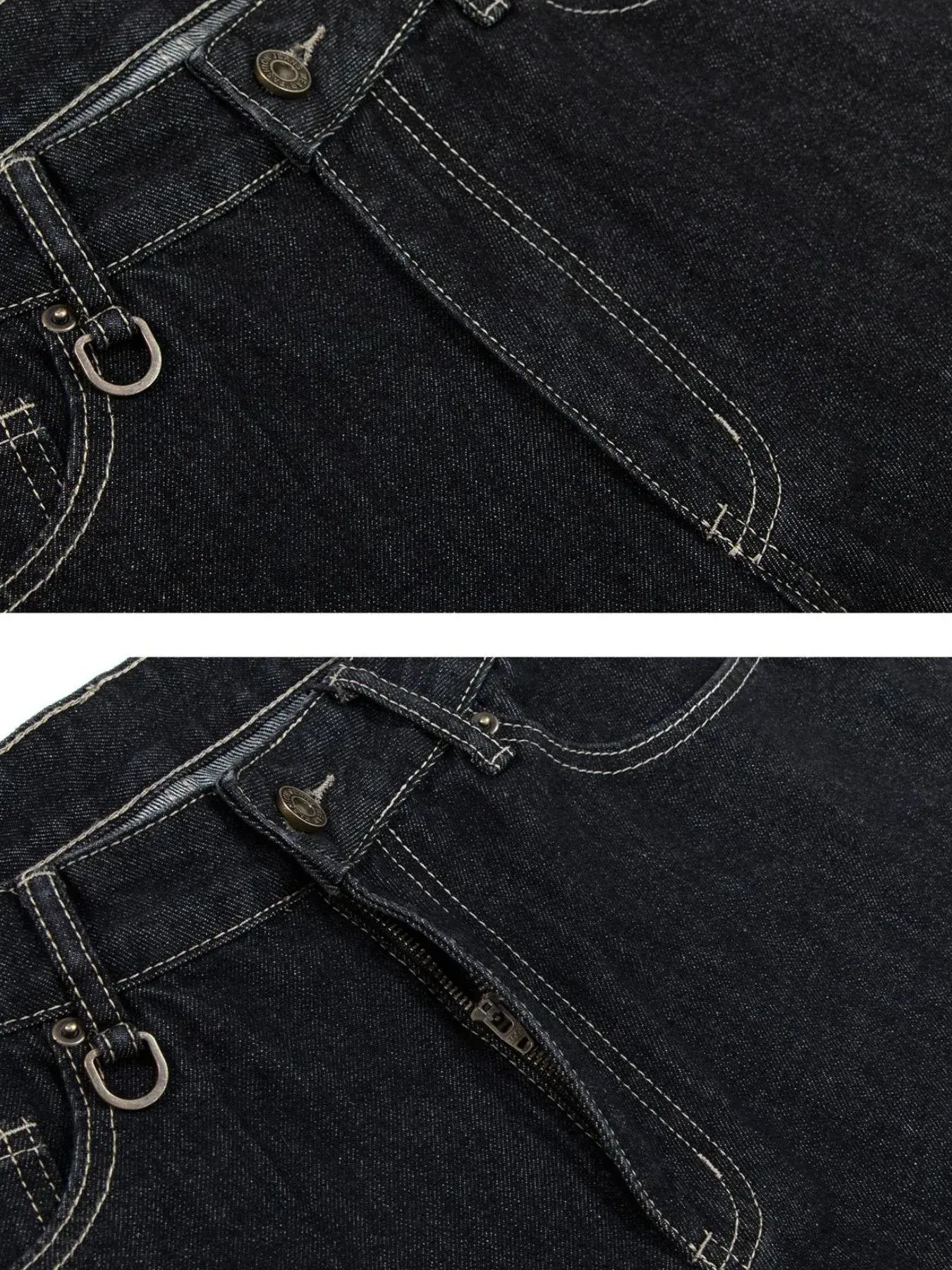 Black LUXENK© Pocketed Loose Denim Shorts by Trendsi, shown in size small, featuring a relaxed fit and functional front and back pockets.