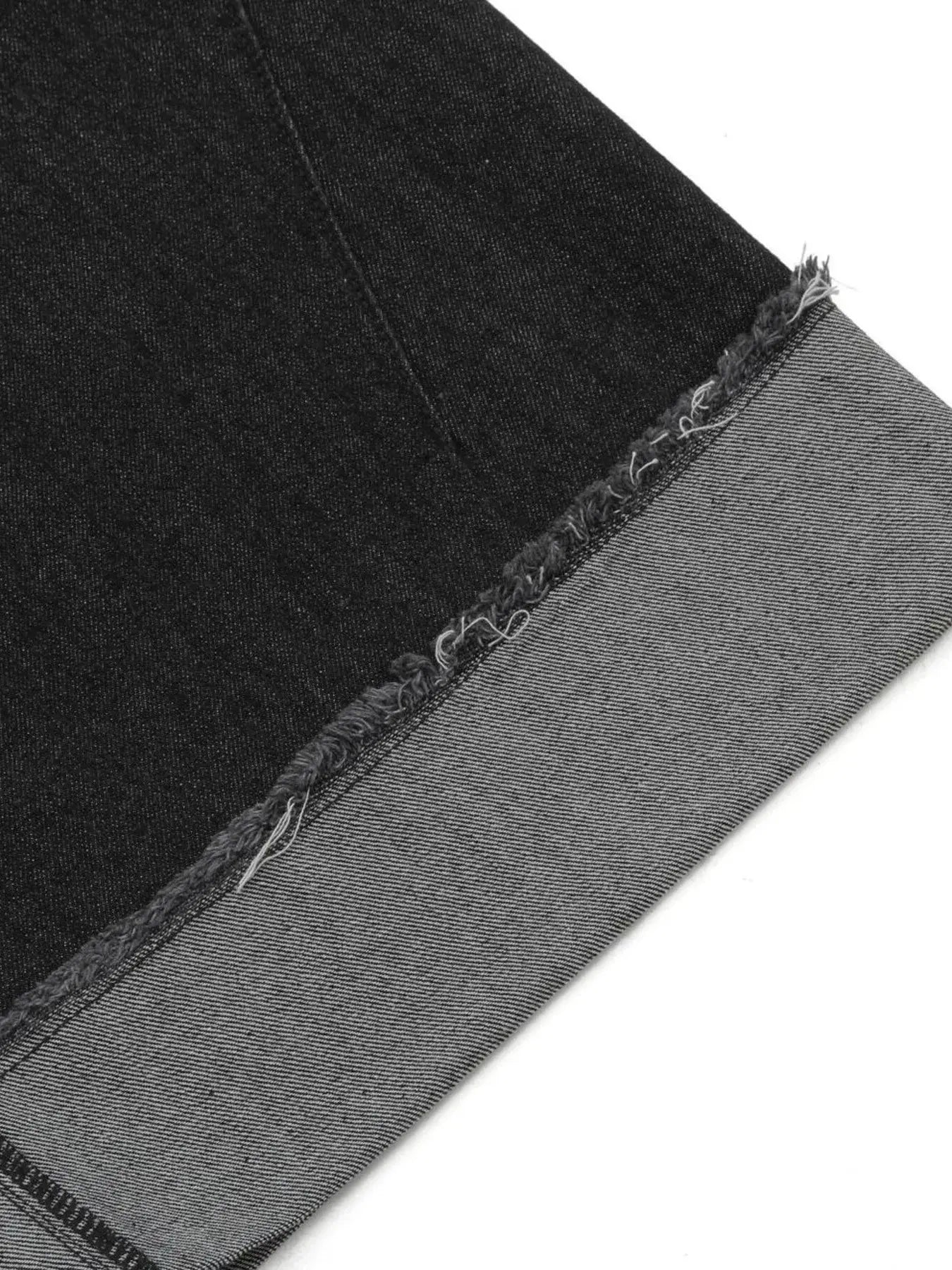 Black Luxenk© Raw Hem Bermuda Shorts by Trendsi featuring a casual fit and distressed raw hem detail.