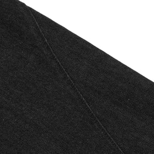 Black LUXENK© Raw Hem Bermuda Shorts by Trendsi, casual denim with distressed raw hems, styled for a relaxed summer look.