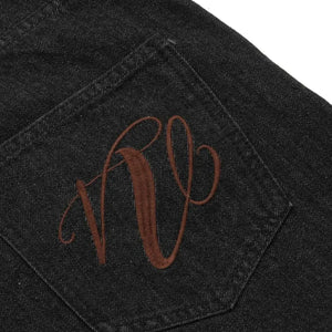 Black Luxenk© Raw Hem Bermuda Shorts by Trendsi, featuring a casual fit with distressed raw edges and classic denim style.