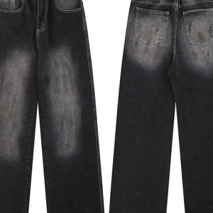 Black Luxenk Vintage Wide Leg Jeans by Trendsi, shown with a relaxed fit and high waist, featuring classic denim texture and stitching.
