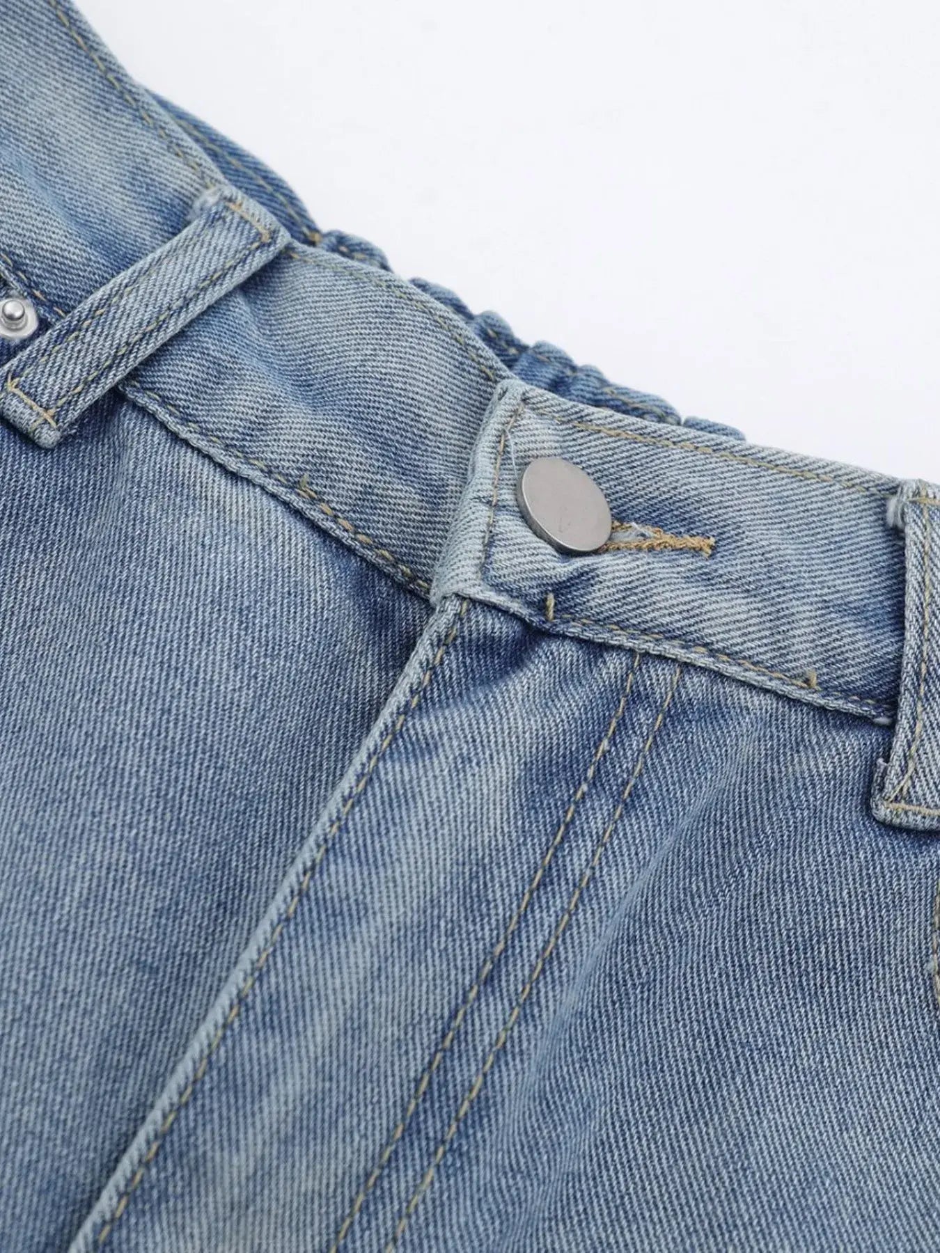 Blue Luxenk High Waist Wide Leg Jeans by Trendsi, showcasing a stylish high-rise fit and wide leg silhouette on a model.