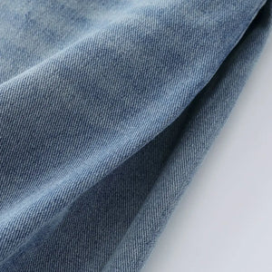 Blue Luxenk High Waist Wide Leg Jeans by Trendsi, featuring a relaxed fit and stylish wide-leg design.