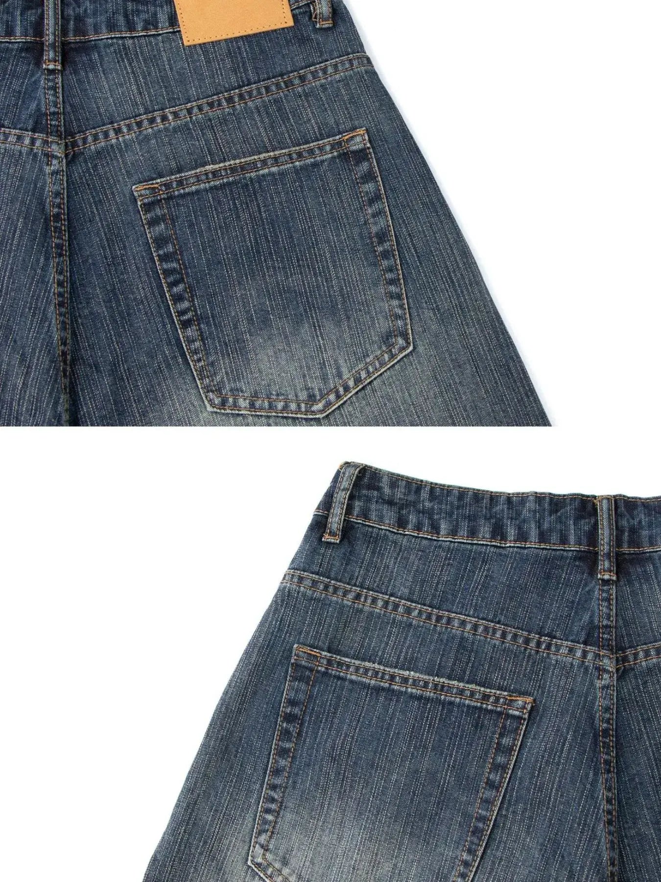 Blue Luxenk© Wide Leg Denim Shorts by Trendsi, featuring a relaxed fit and casual style, shown on a model.