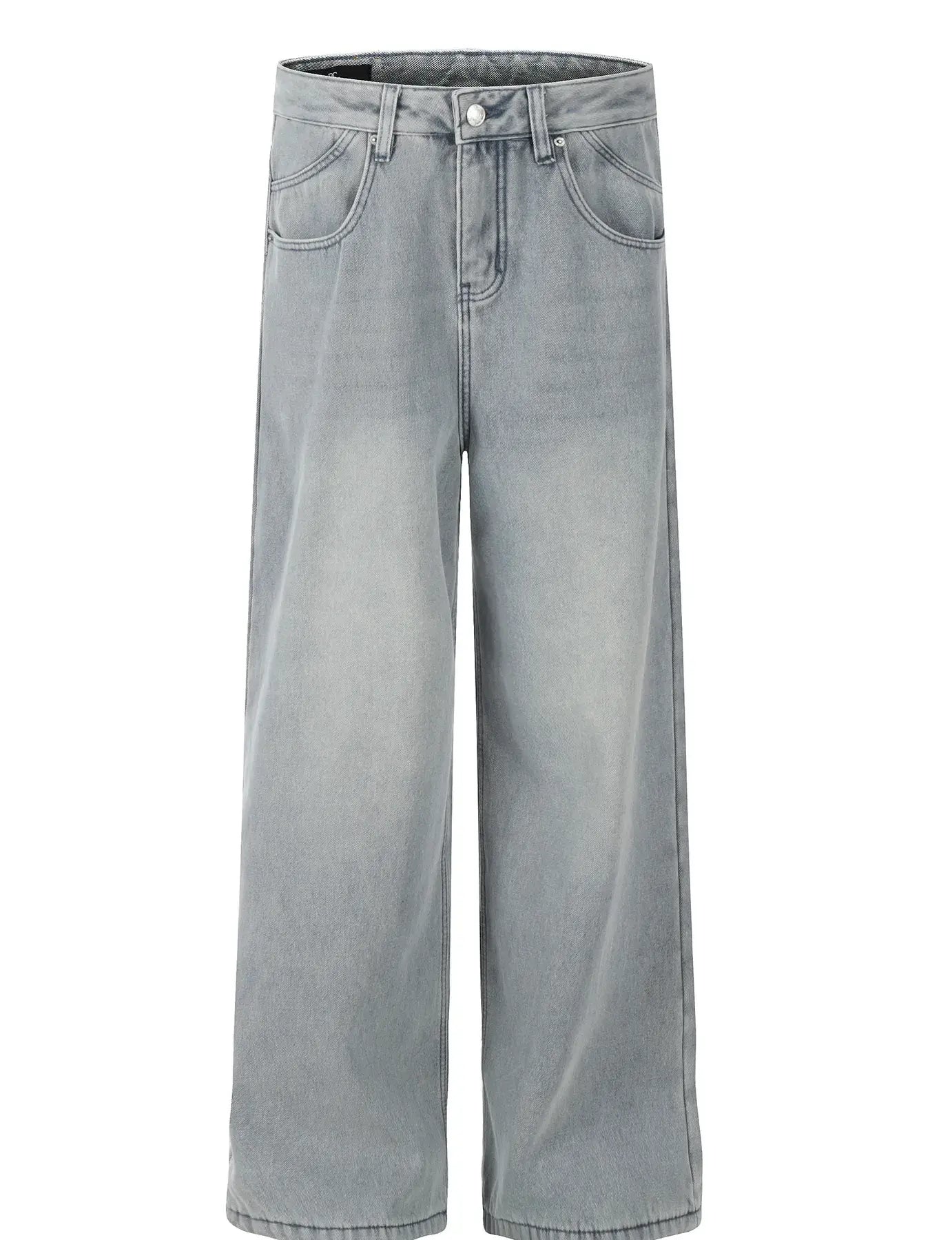 Light blue Luxenk Wide Leg Jeans by Trendsi, showing relaxed fit with wide legs and classic denim details.