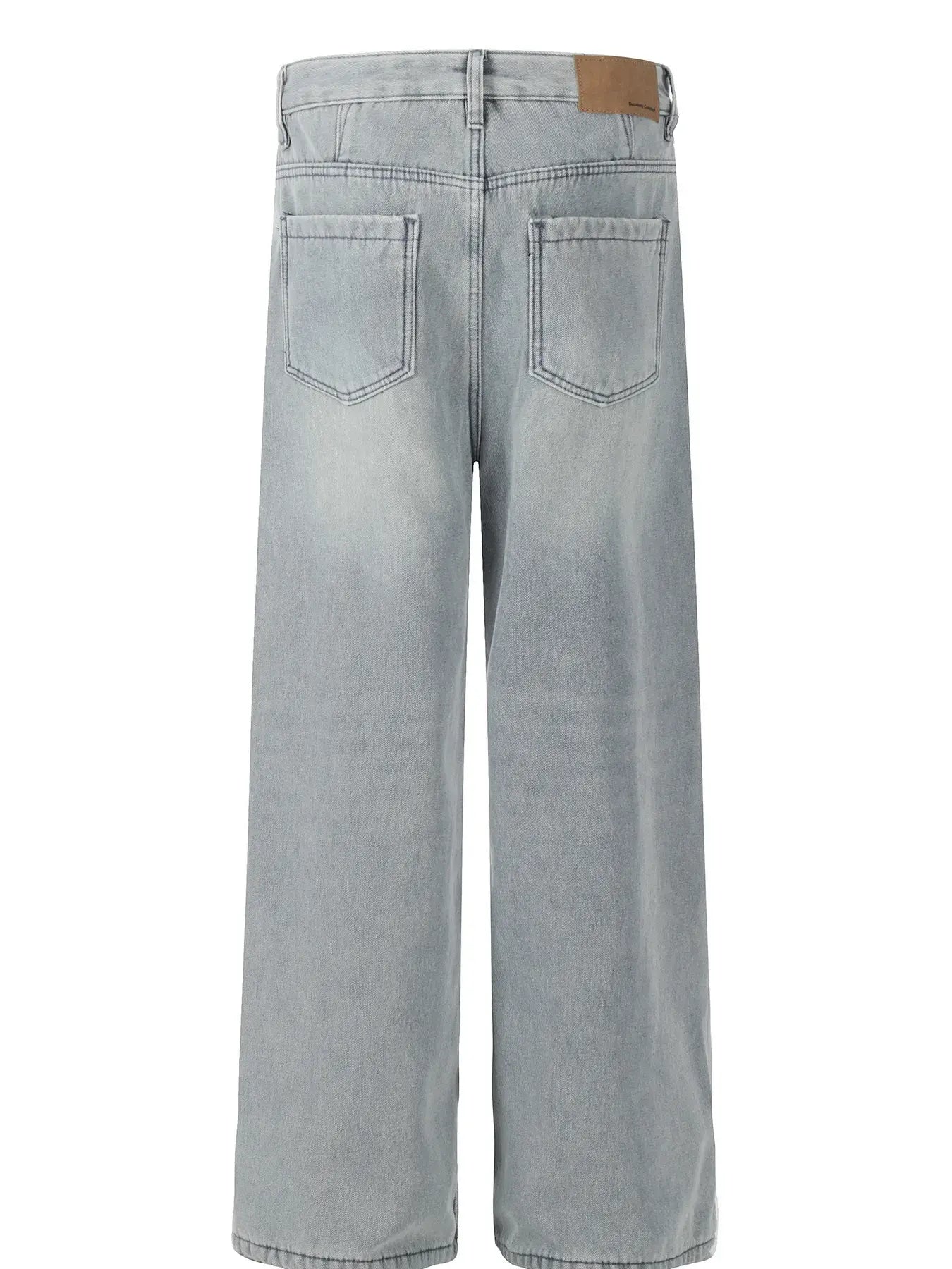 Blue Luxenk Wide Leg Jeans by Trendsi, featuring a relaxed fit and high waist, shown on a model.