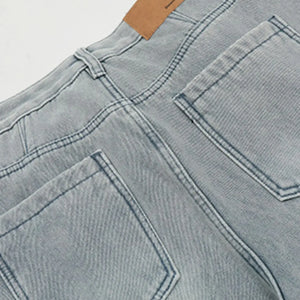 Blue LUXENK© Wide Leg Jeans by Trendsi, showing a relaxed fit with a high waist and wide-leg style on a model.