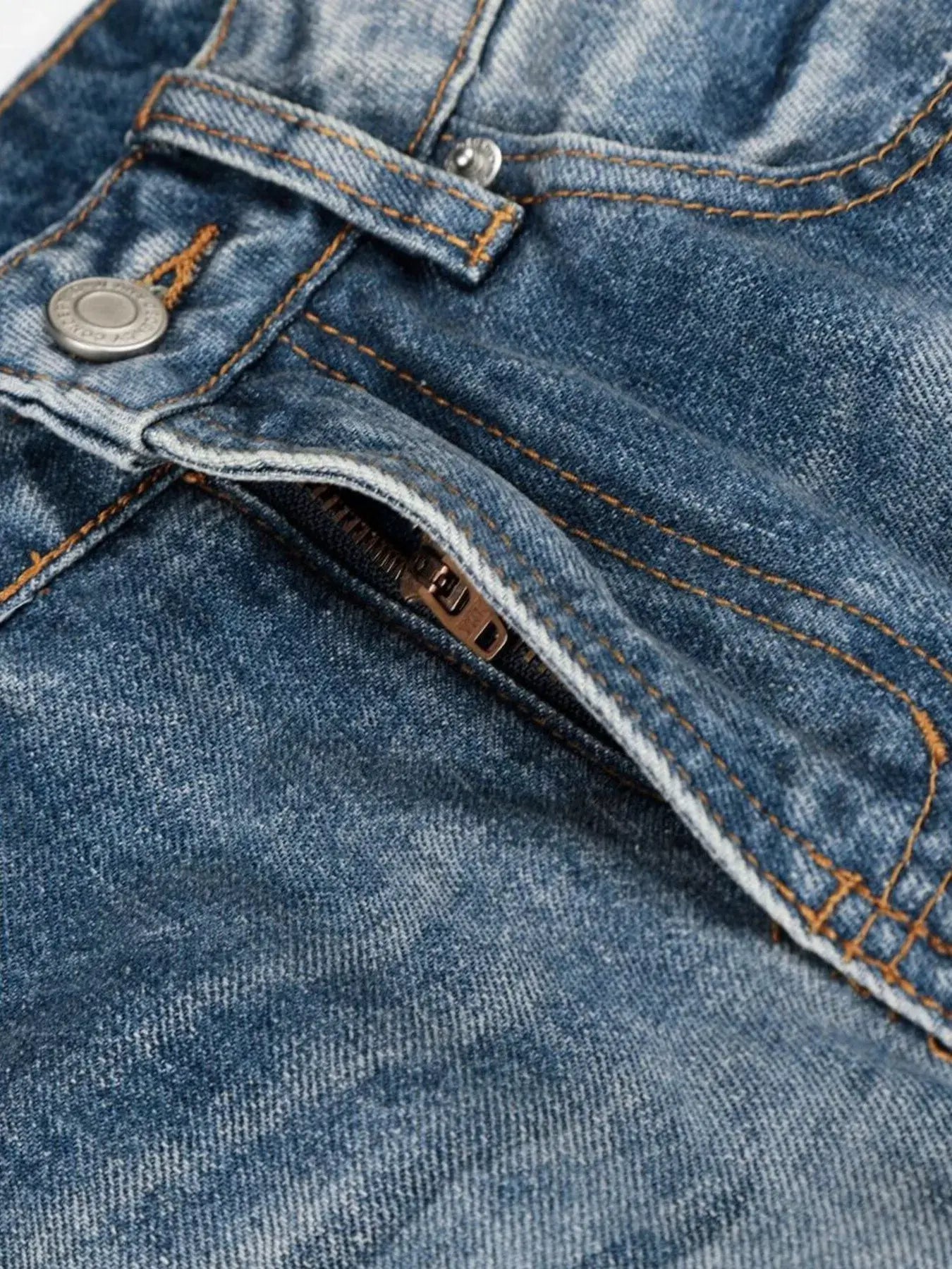 Blue Luxenk© Wide Leg Vintage Jeans from Trendsi featuring high waist, relaxed fit, and classic denim styling.