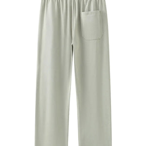 Caramel-colored Luxenk drawstring sweatpants by Trendsi, soft fabric with adjustable waistband and relaxed fit.