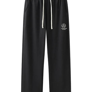 Caramel-colored Luxenk© drawstring sweatpants with elastic waistband and relaxed fit, casual loungewear from Trendsi.