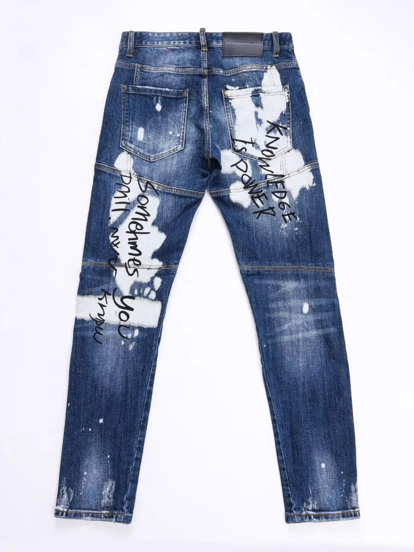 Dark Luxenk "Graffiti" jeans by Trendsi featuring a stylish graffiti-inspired design and slim fit.